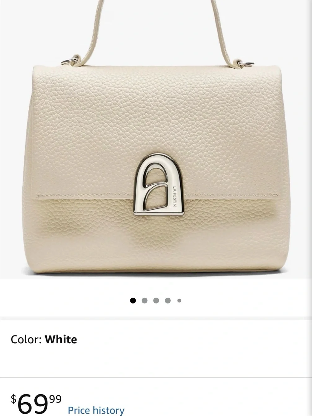White Leather Top-Handle Bag